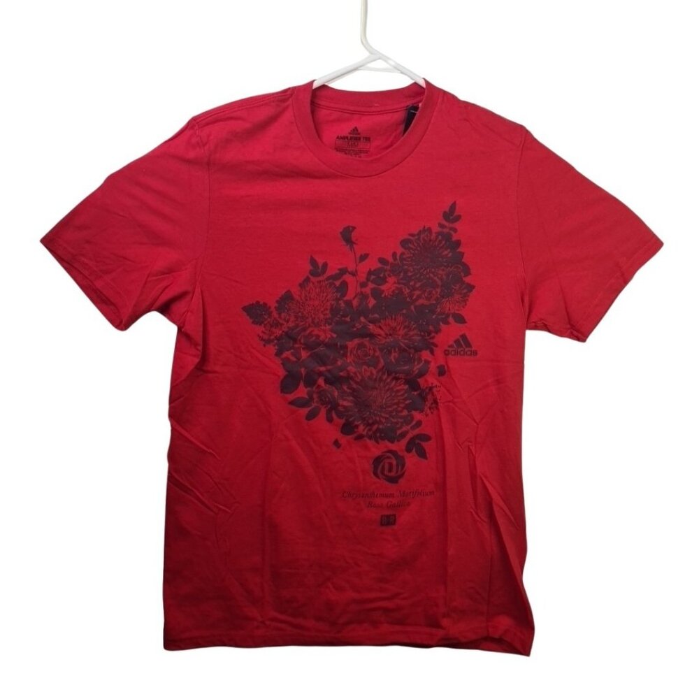 Adidas Rose B/R Flor Red T-Shirt Men Amplifier Tee Graphic Short Sleeve Size M